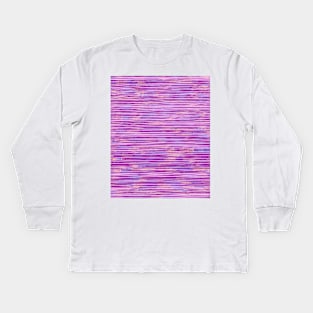 pink line pattern Kids Long Sleeve T-Shirt